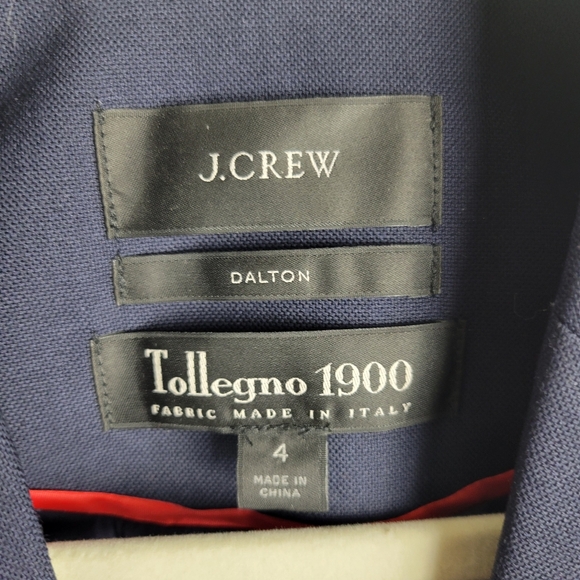 J.CREW Dalton Navy Blue Preppy Academia Blazer Size 4 Wool Blend Italy - Picture 4 of 10